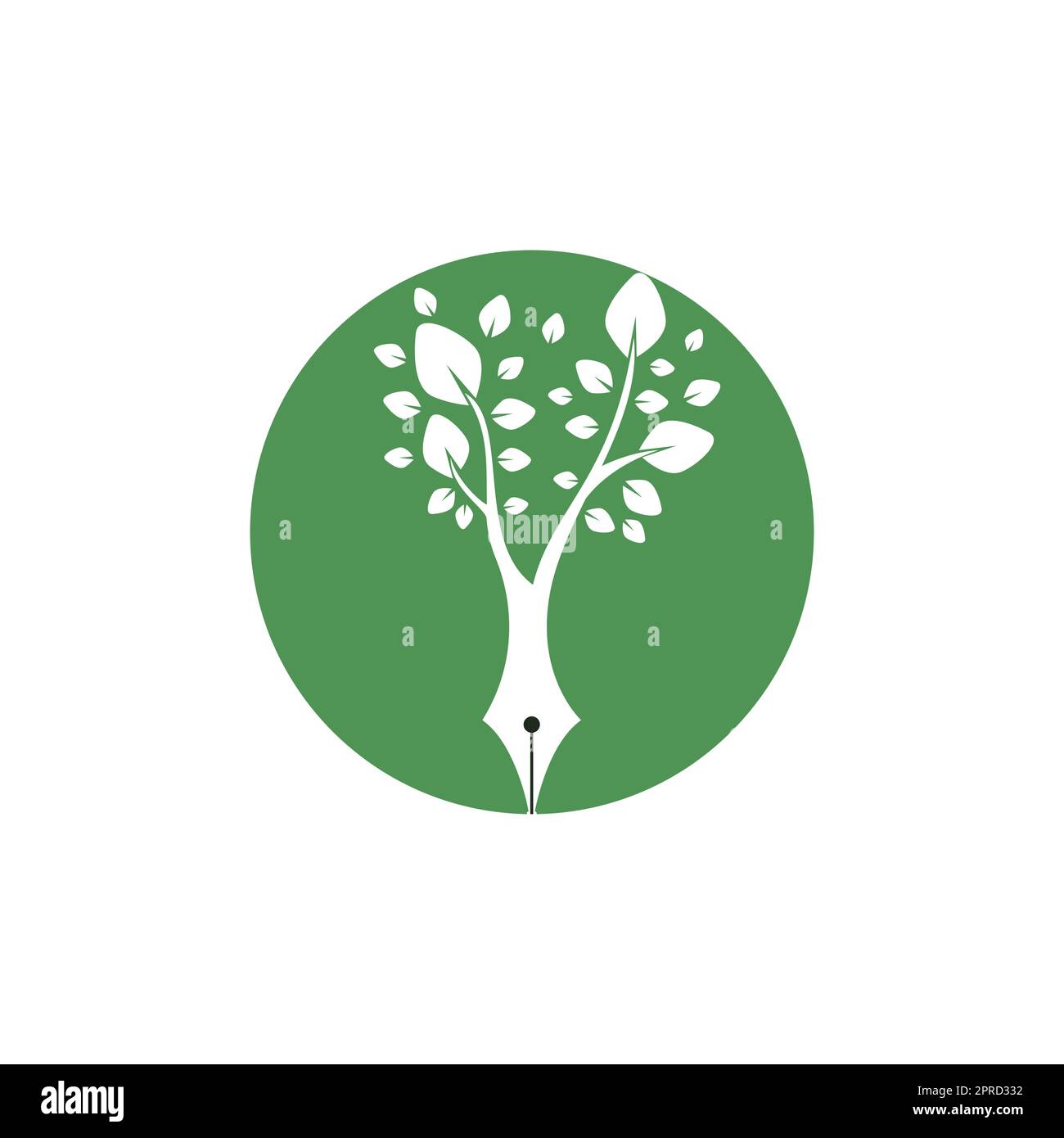 Tree Pen Vector Logo Design Template Writer And Nature Logo Concept Stock Vector Image And Art 