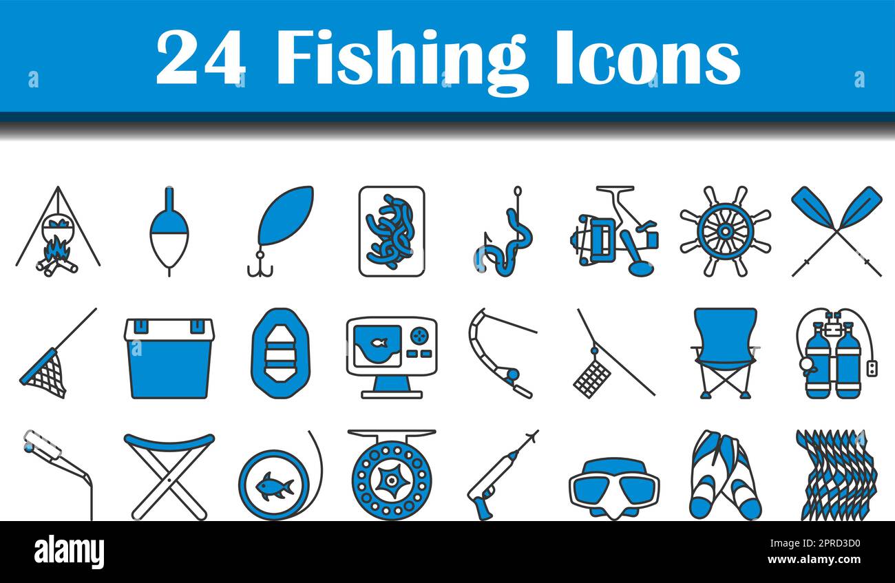 Fishing Icon Set Stock Vector Image & Art - Alamy
