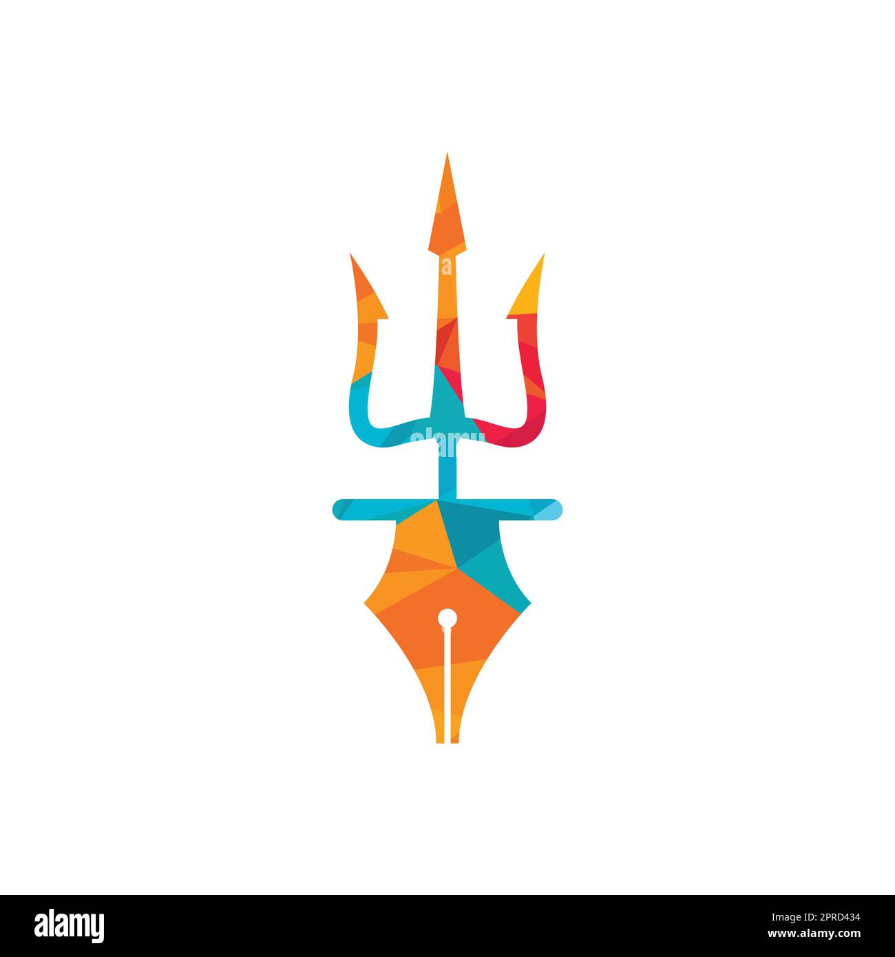 Pen trident vector logo design. Trident and nib icon illustration Stock ...