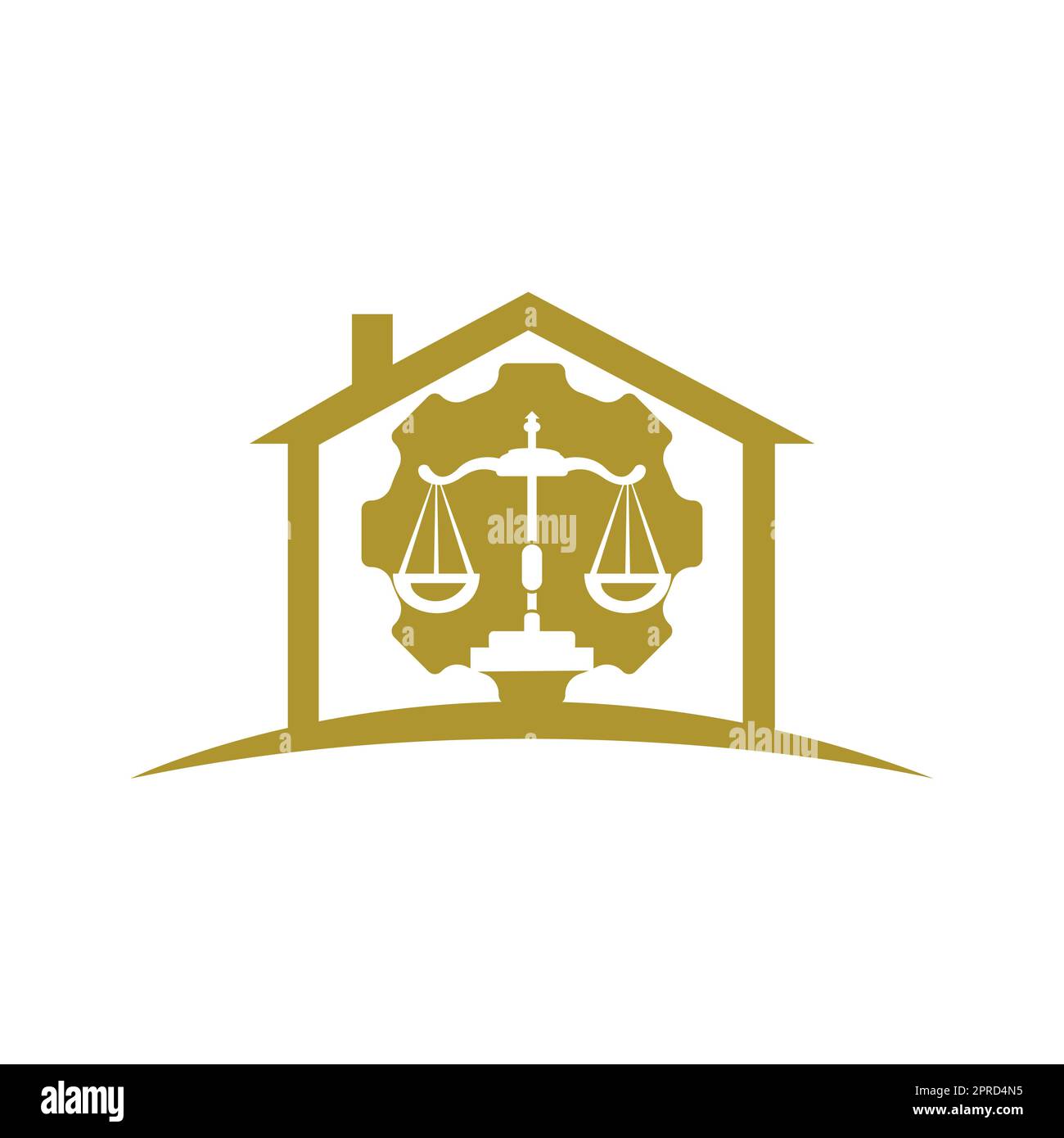 Industrial law firm vector logo design concept. Law firm with gear logo