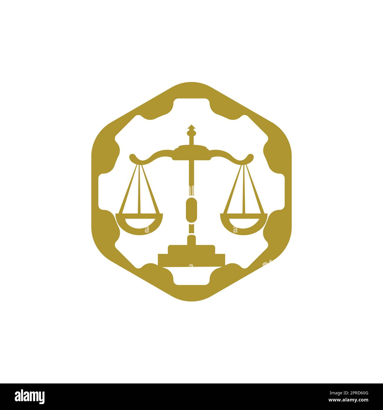 Industrial law firm vector logo design concept. Law firm with gear logo