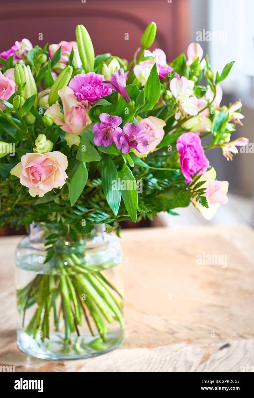 Beautiful bouquet of flowers. Bouquet with different kind of flowers. Stock Photo