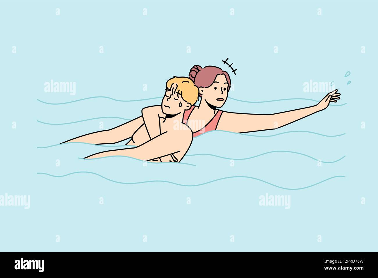 Cartoon swimmer woman hi-res stock photography and images - Alamy