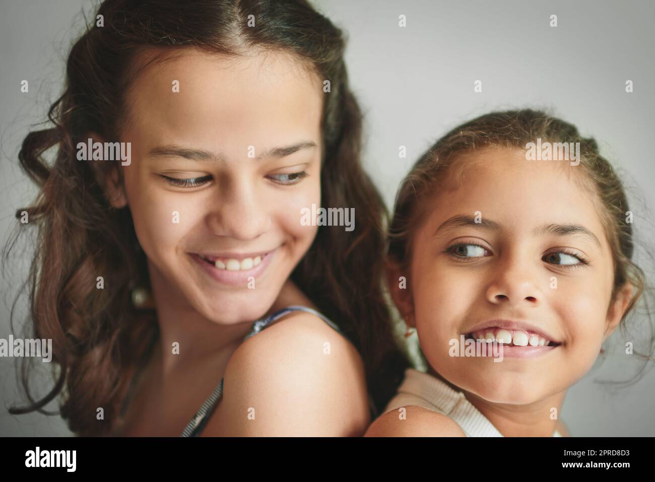 No one understands me like she does. two young girls spending time together at home. Stock Photo