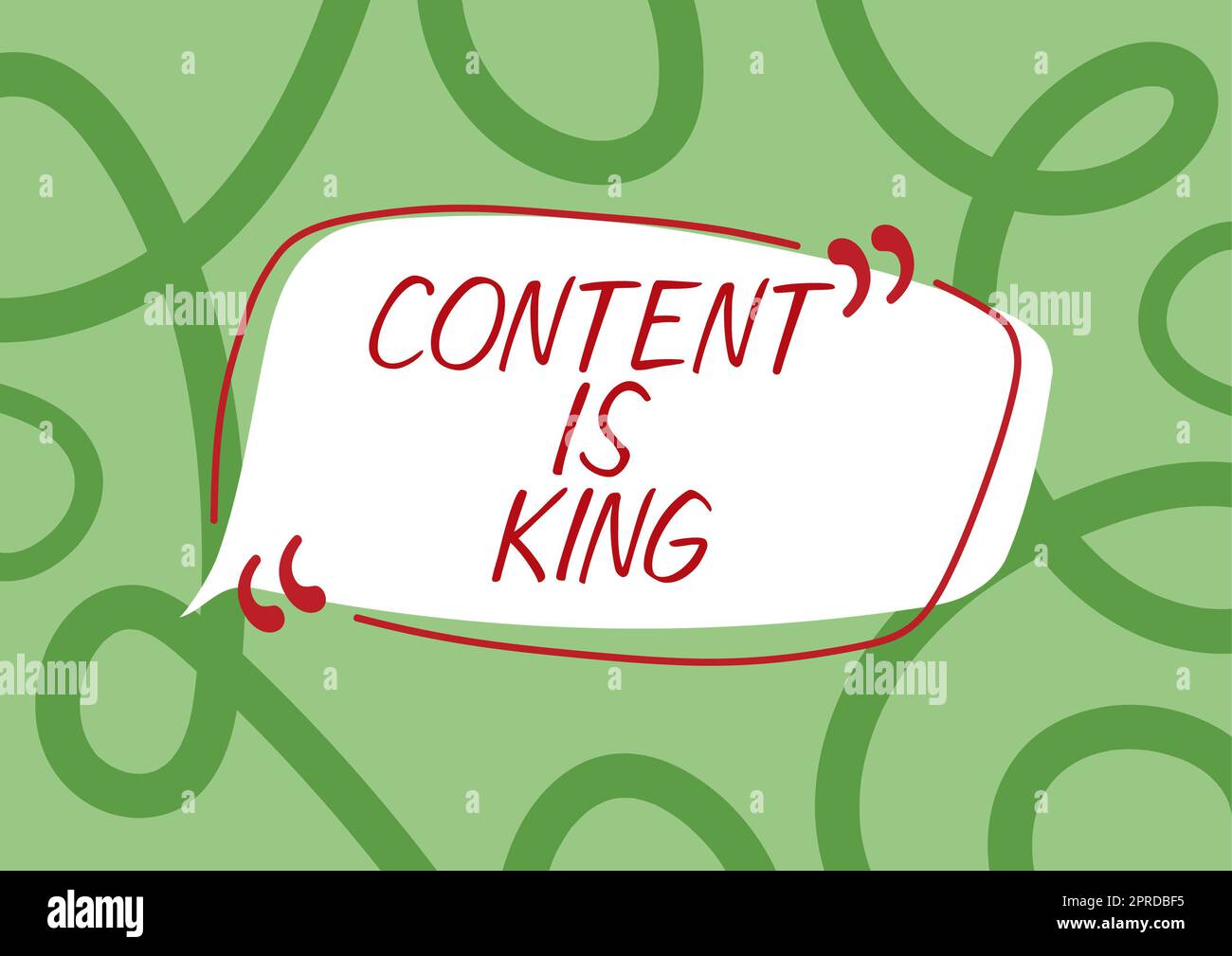 Text showing inspiration Content Is King. Business overview Content is the heart of todays marketing strategies Cartoon Style Thought Bubble Box Representing Ideas And Opinions. Stock Photo
