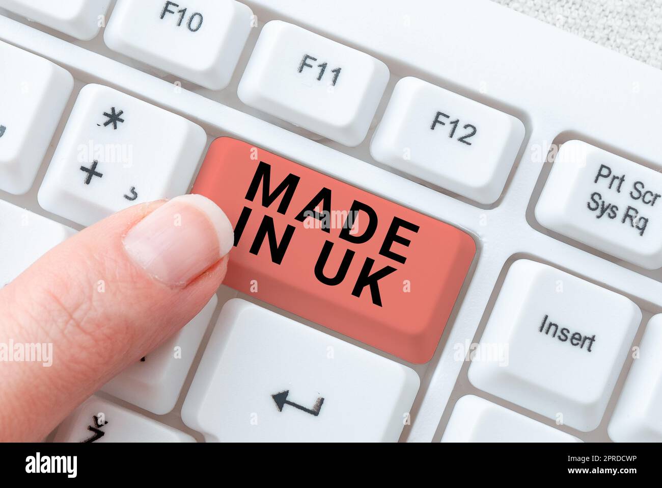 Conceptual caption Made In Uk. Concept meaning Something manufactured