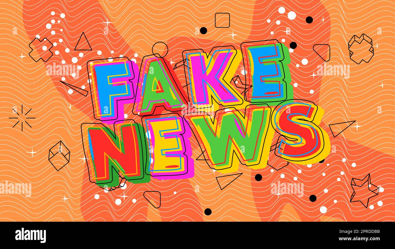 Fake News. Word written with Children's font in cartoon style Stock ...