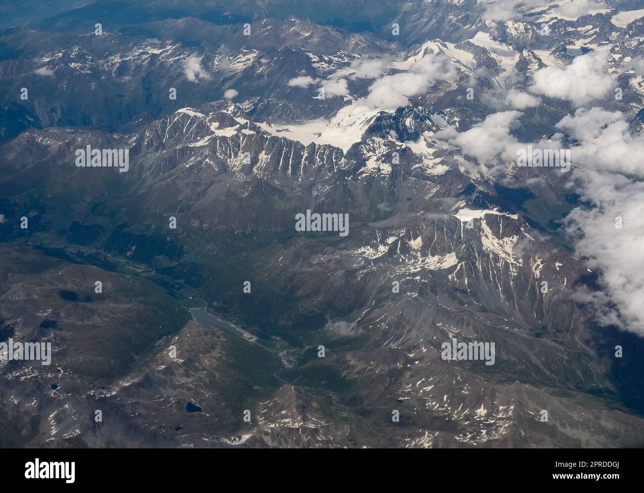 Aerial view of Alps mountains Stock Photo - Alamy