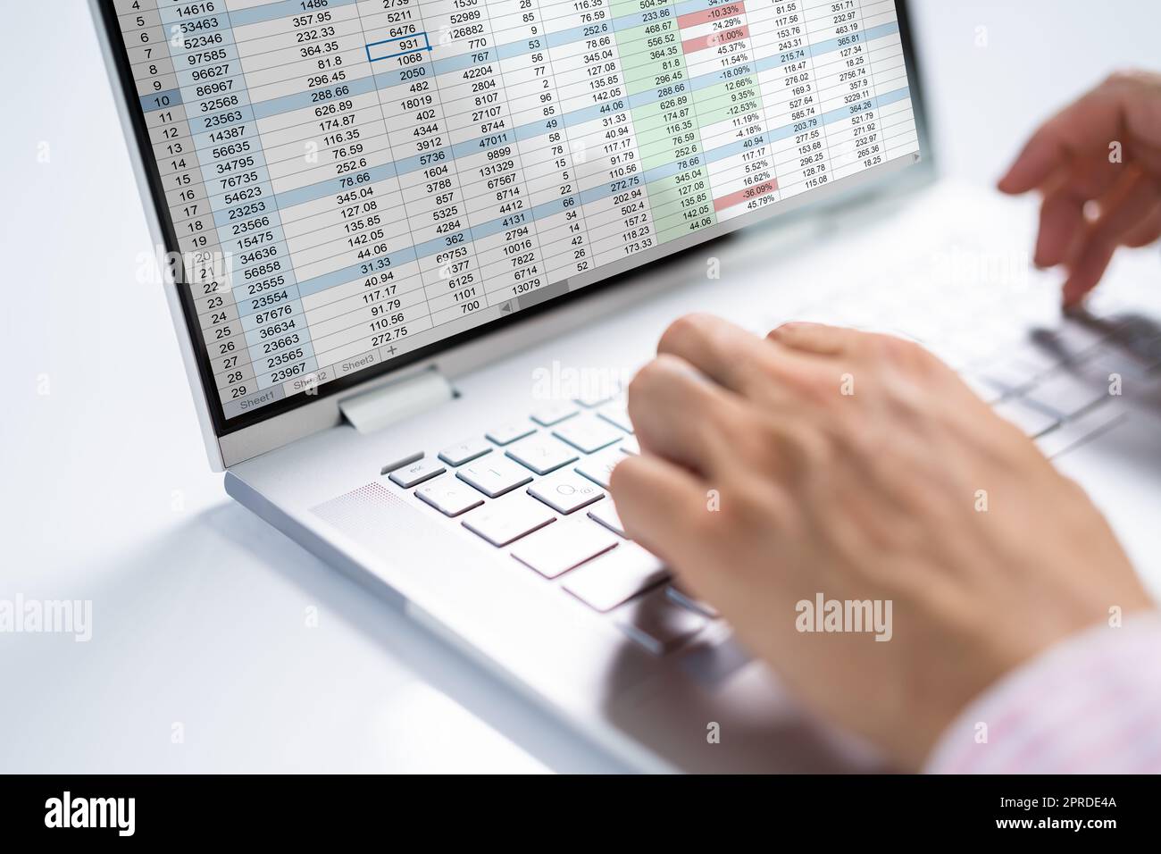 Medical Spreadsheet Coding On Laptop Stock Photo