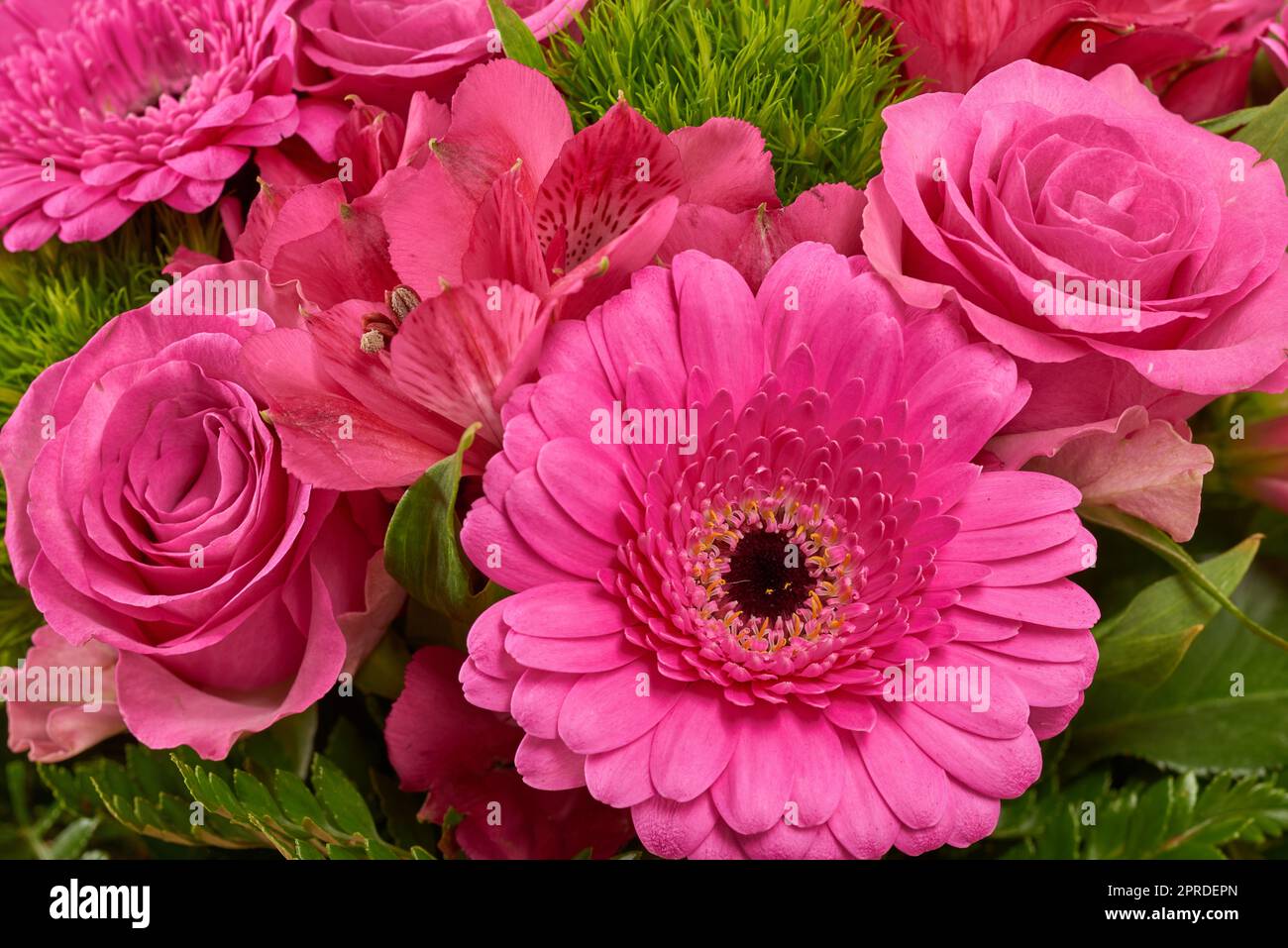 Beautiful bouquet of flowers. Bouquet with different kind of flowers. Stock Photo