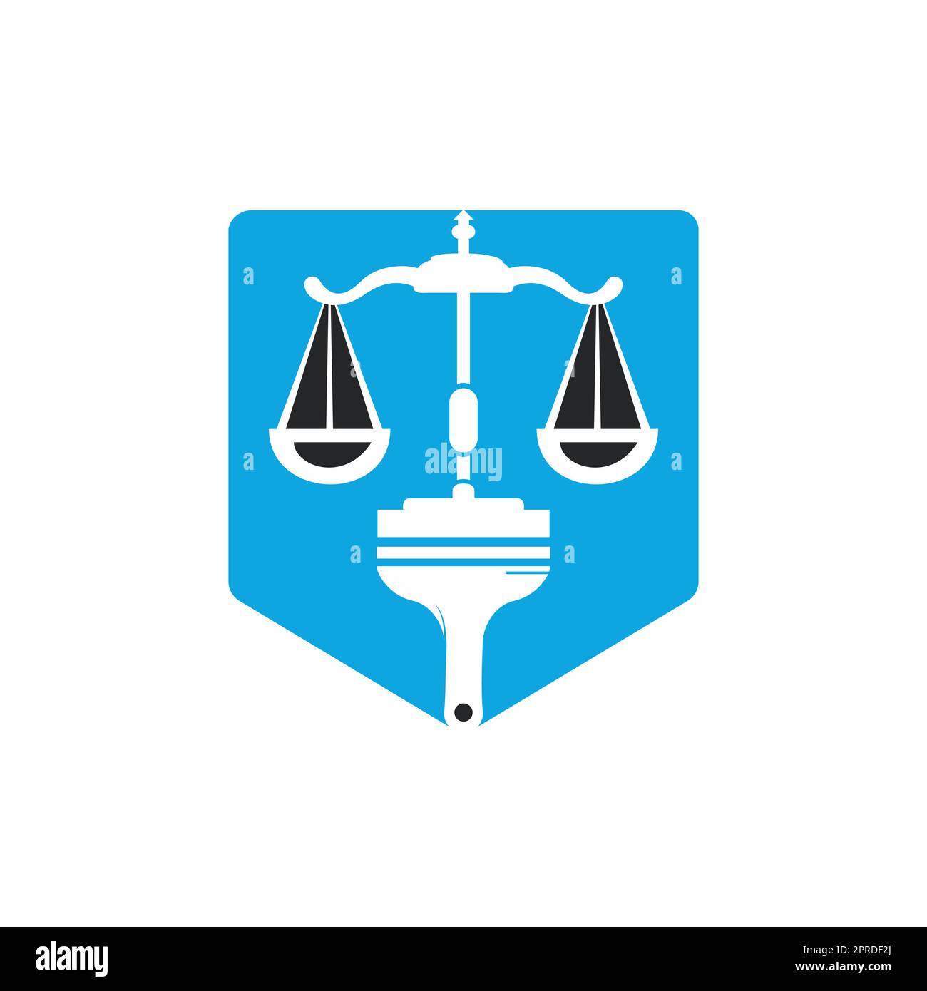 Paint law vector logo concept. Scale with brush icon vector design