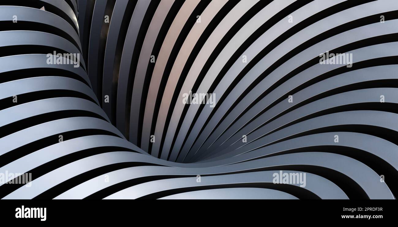 mesmerizing black and white spiral shape 3d render illustration Stock ...