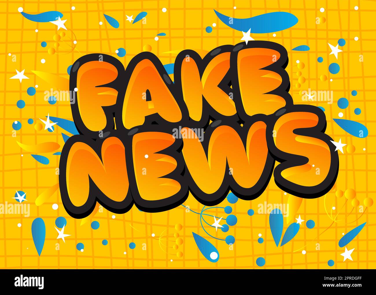 Fake News. Word written with Children's font in cartoon style Stock