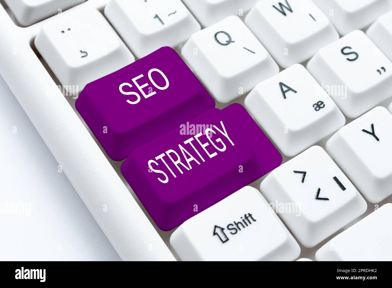 Inspiration showing sign Seo Strategy. Word Written on Techniques and tactics to increase the visitors of a website -48880 Stock Photo