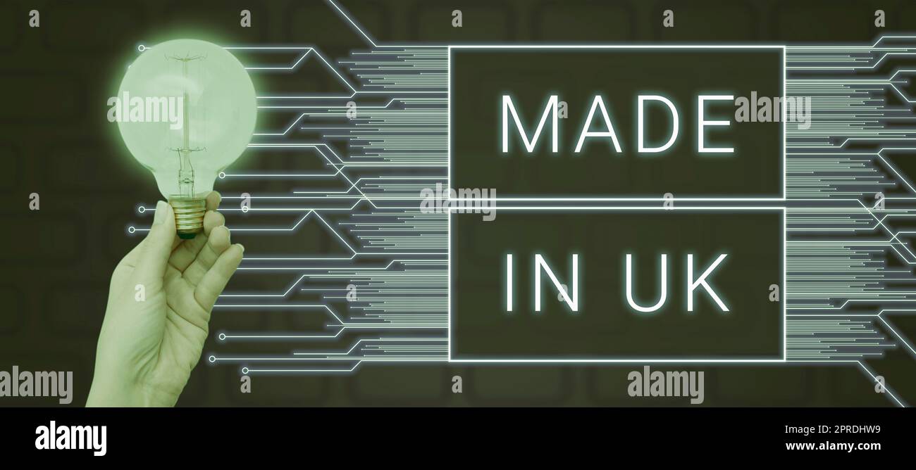 Handwriting text Made In Uk. Internet Concept Something manufactured in ...