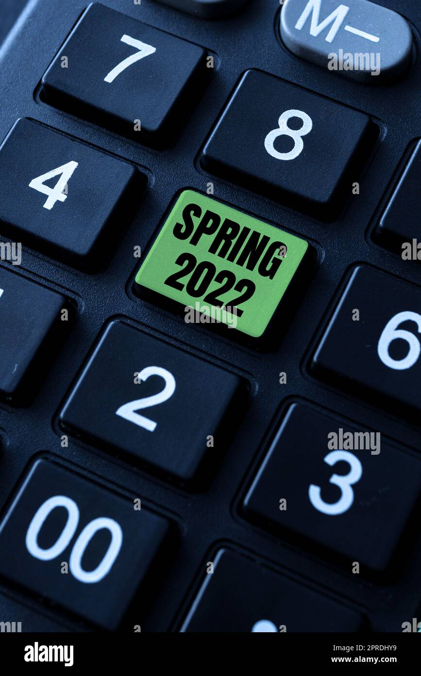 Conceptual display Spring 2022. Business overview time of year where flowers rise following winter season -49207 Stock Photo