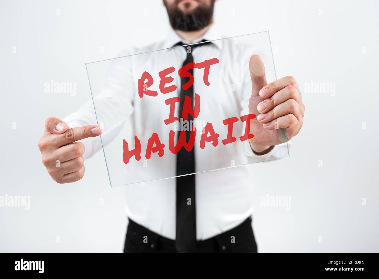 Text sign showing Rest In Hawaii. Word for Have a relaxing time enjoying beautiful beaches and summer Stock Photo