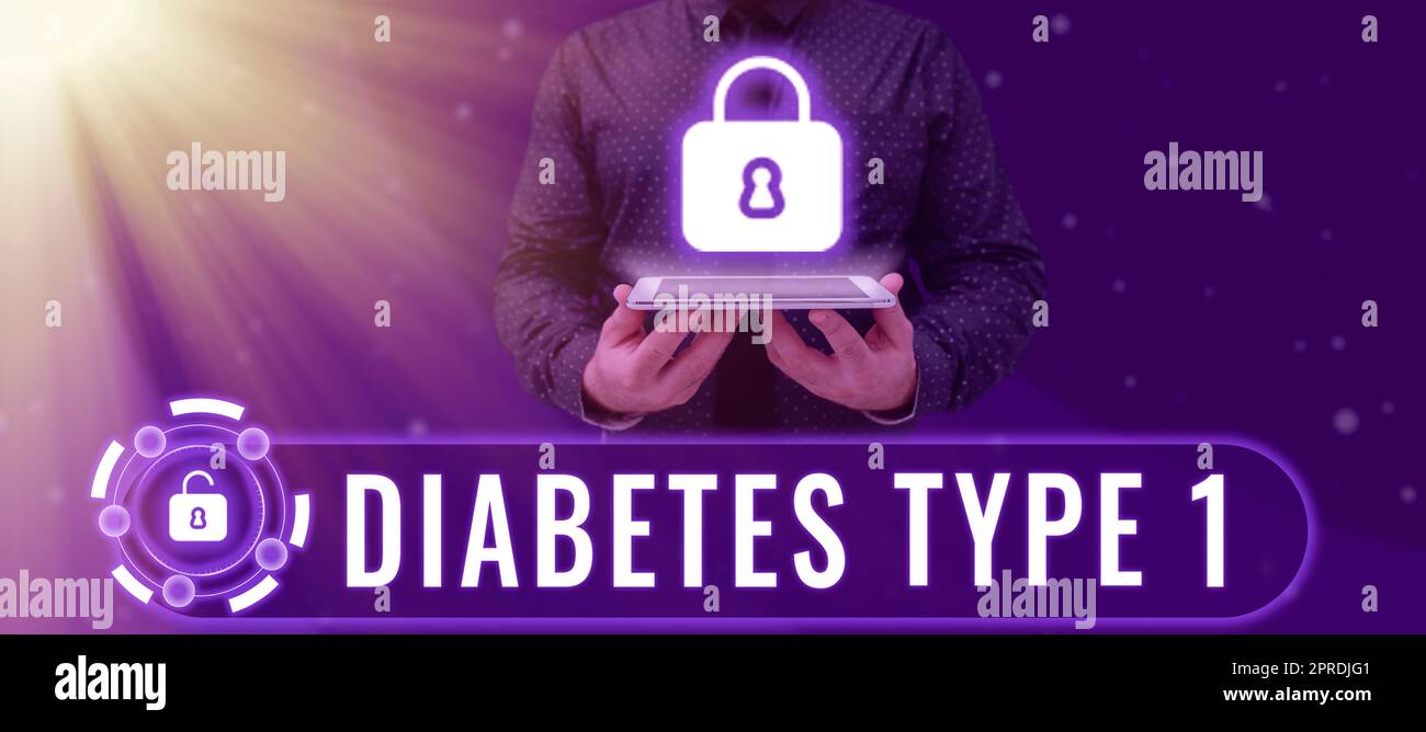 Text sign showing Diabetes Type 1. Business showcase condition in which the pancreas produce little or no insulin Stock Photo