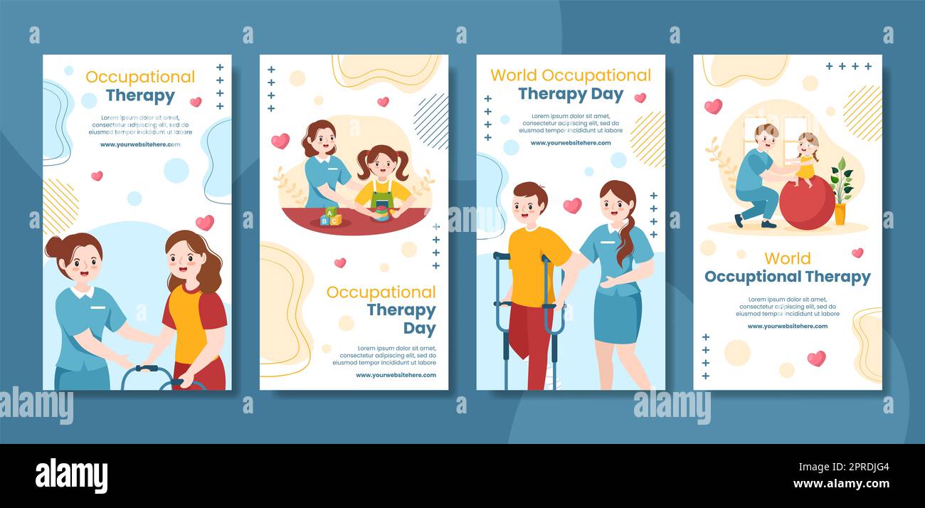 World Occupational Therapy Day Social Media Stories Template Hand Drawn ...