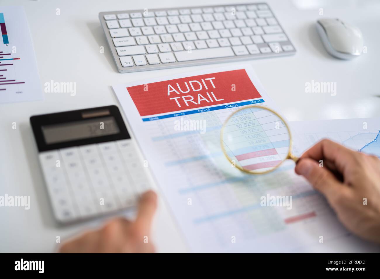 Audit Trail Business Report Stock Photo