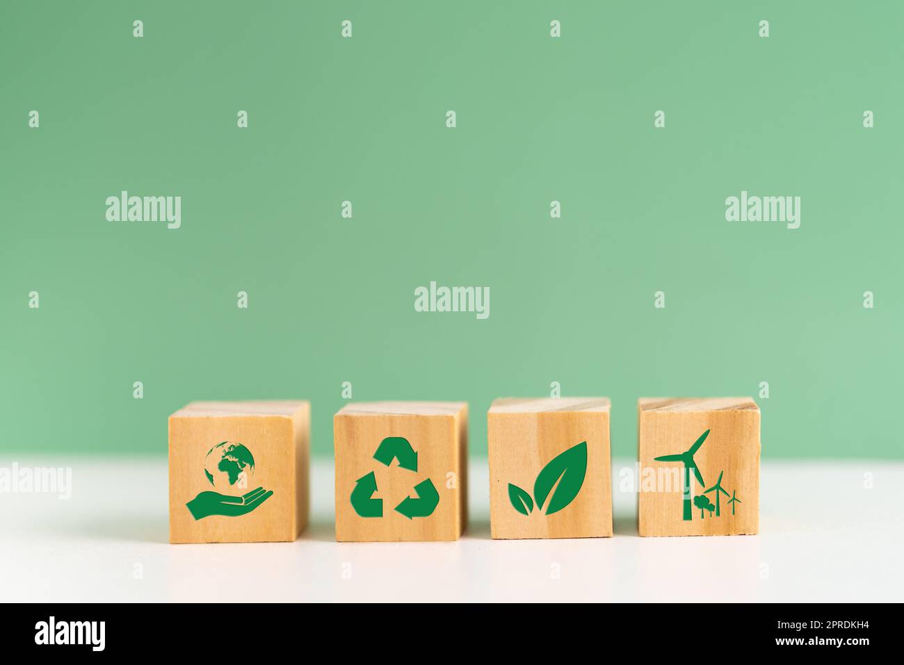 Wood cube block Esg Environmental Social and Governance eco concept of