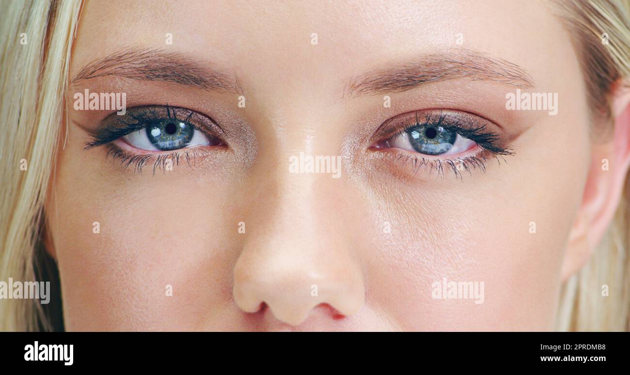 Her eyes are as deep as the ocean. Closeup beauty shot of a young womans eye. Stock Photo