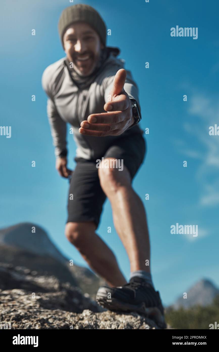 Casual man reaching out hand hi-res stock photography and images - Alamy