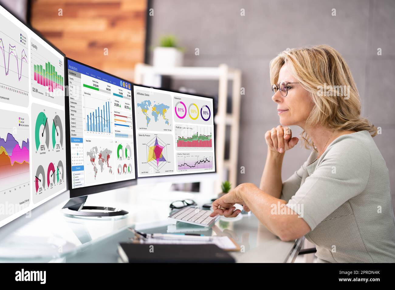 KPI Business Analytics Data Dashboard Stock Photo