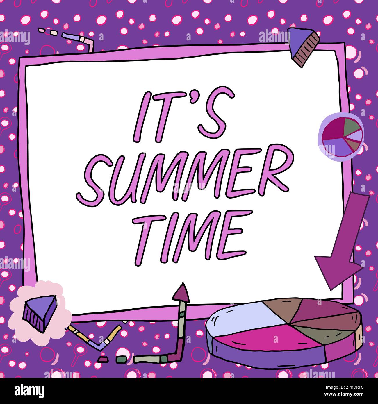 Conceptual display It S Summer Time. Word Written on Relax sunny hot season of the year Vacation beach trip New Ideas Presented On Presentation Board With Charts And Arrows Around Stock Photo
