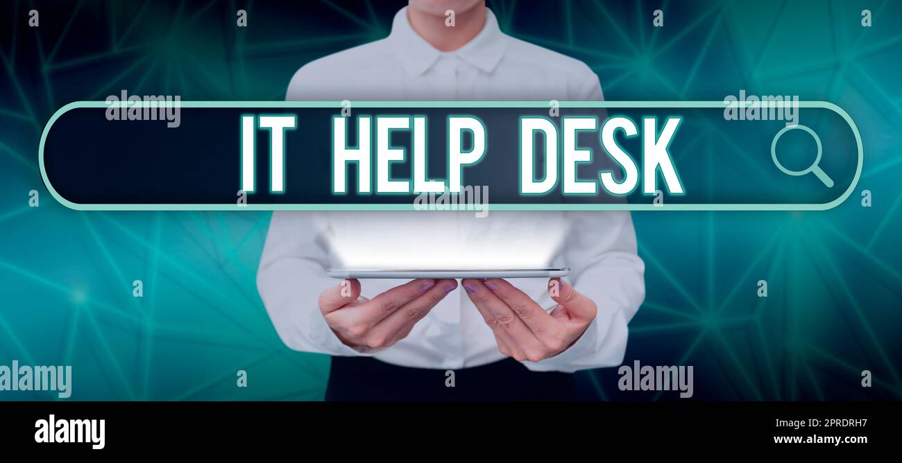 Conceptual caption It Help Desk. Business concept Online support