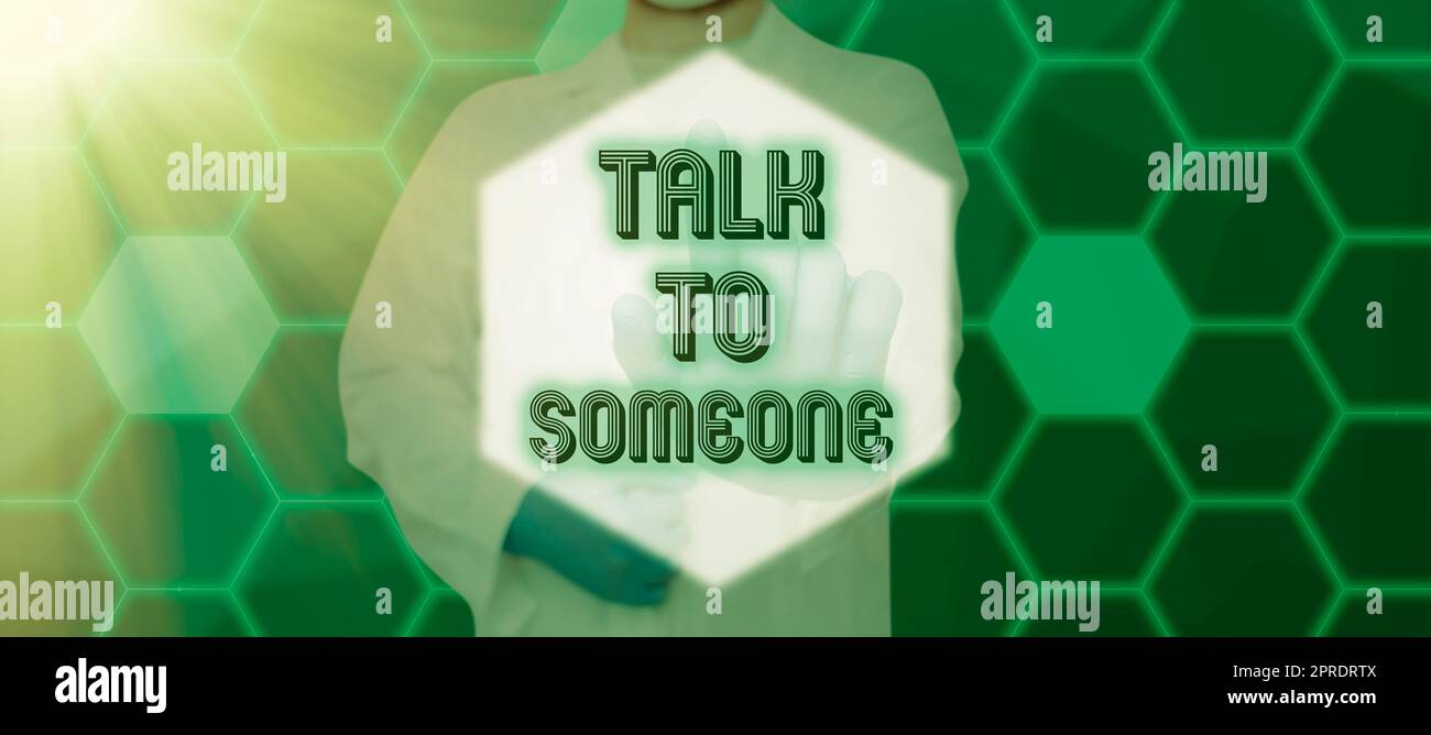 Text caption presenting Talk To Someone. Word for Chat with other