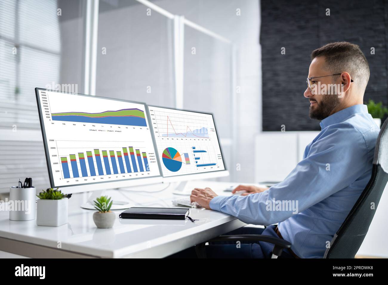 Business Man Analyst Stock Photo