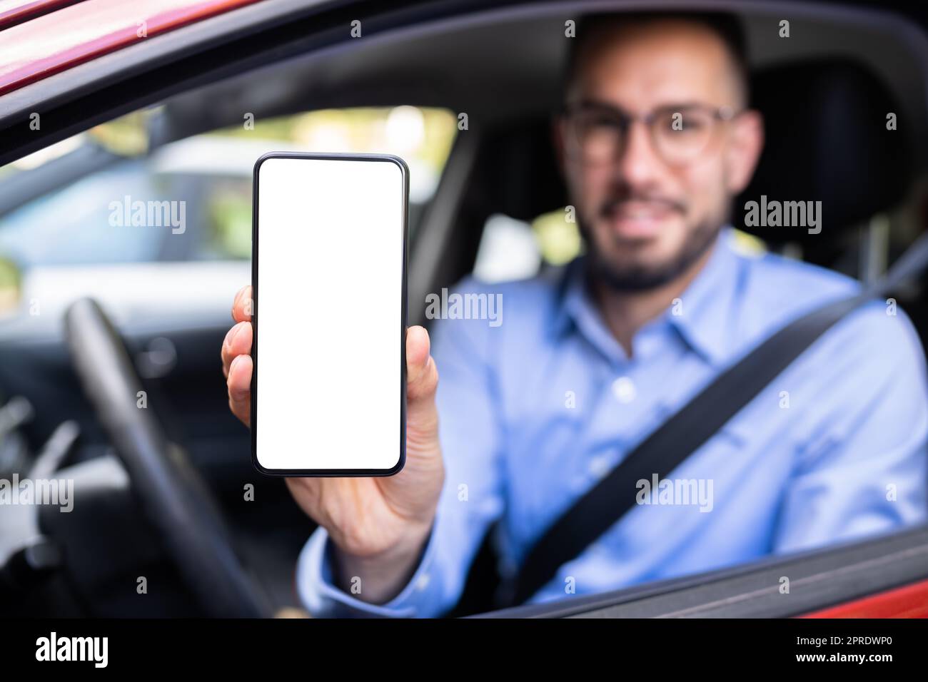 Man Hand Showing Mobile Phone Stock Photo