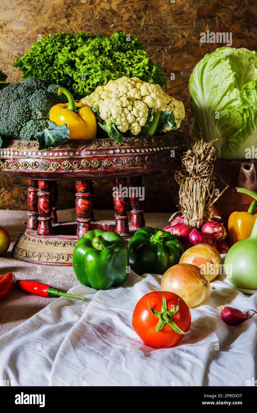 still life Vegetables, Herbs and Fruit as ingredients in cooking Stock ...