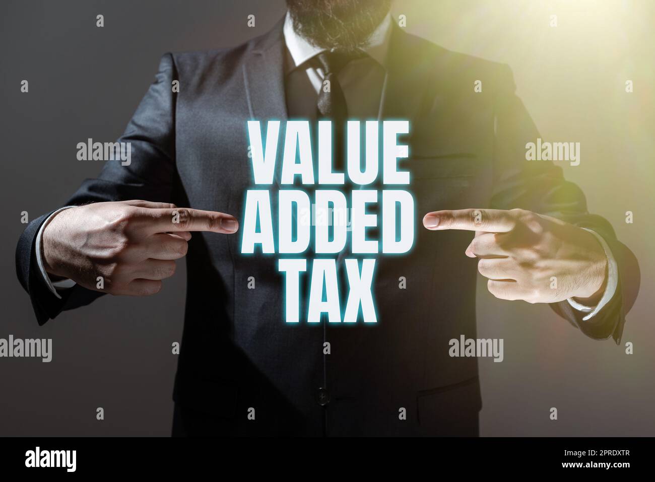 Conceptual display Value Added Tax. Concept meaning Amount of money