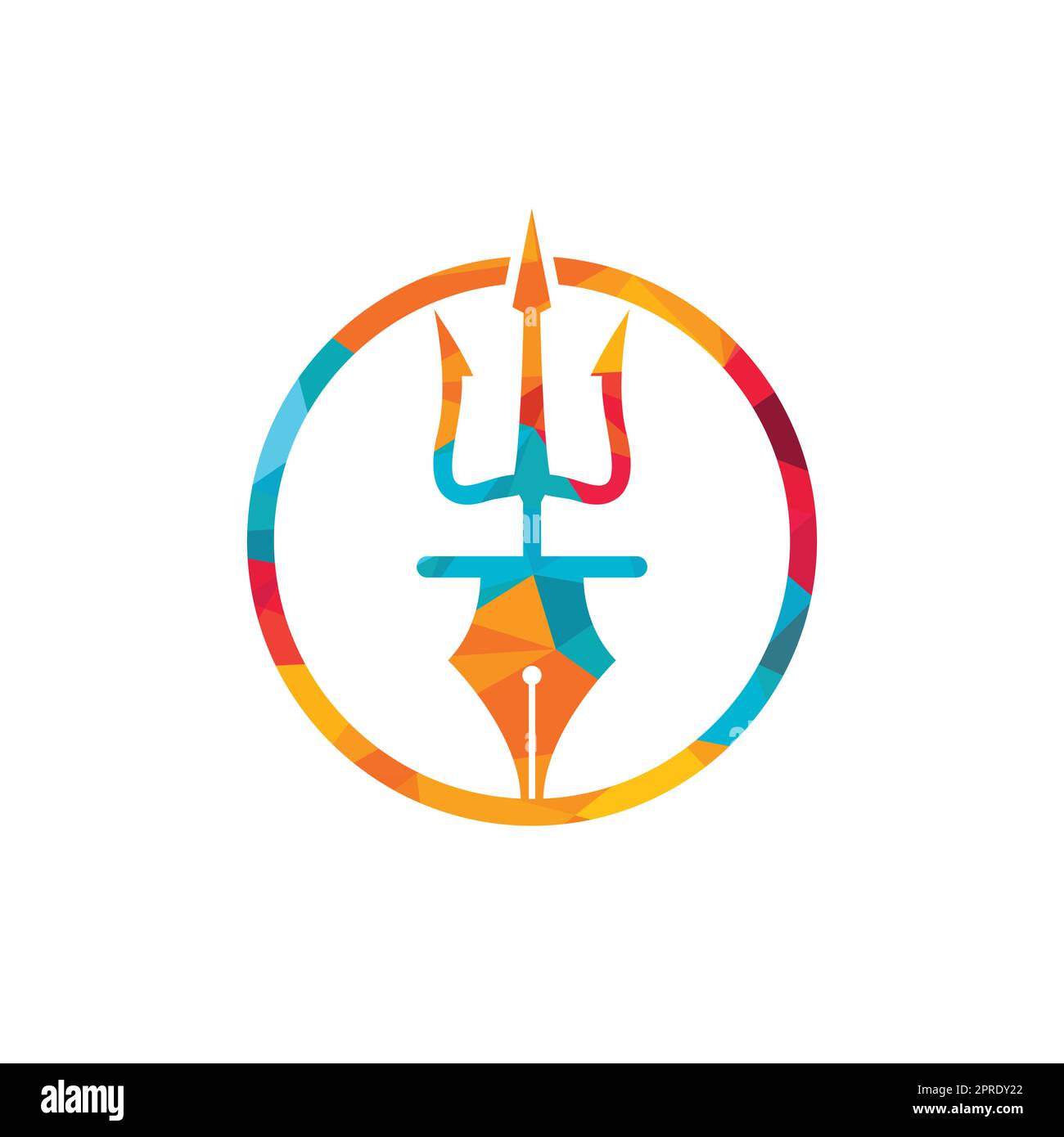 Pen trident vector logo design. Trident and nib icon illustration Stock ...