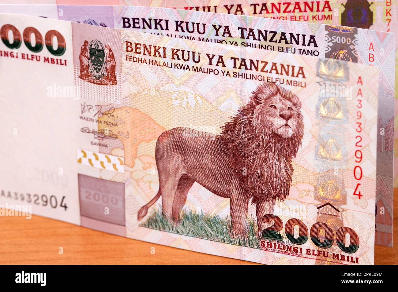 Old Tanzanian money a business background Stock Photo