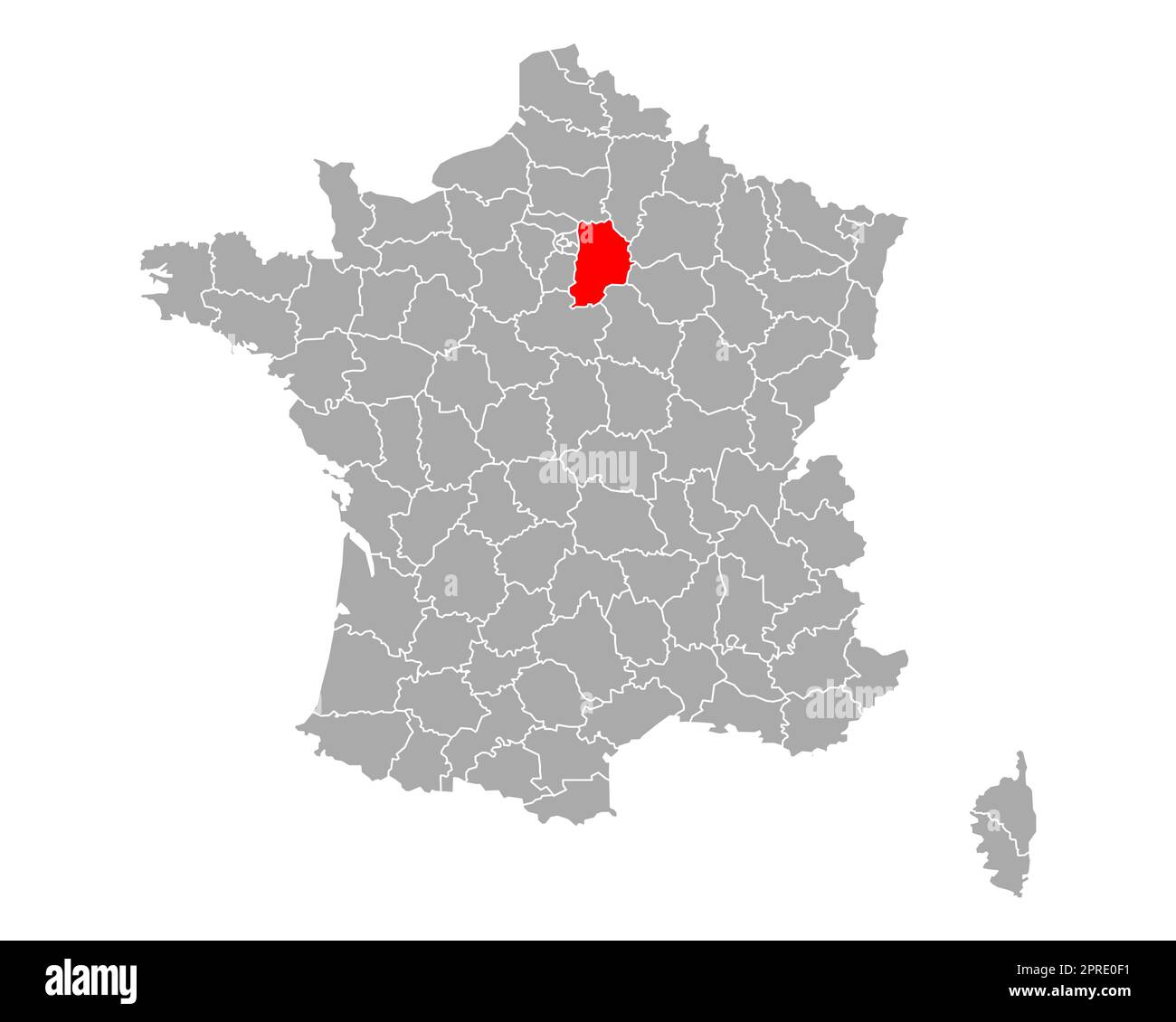 Map of Seine-et-Marne in France Stock Photo - Alamy