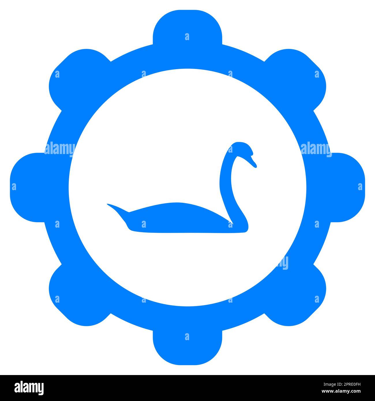 Swan and wheel Stock Photo
