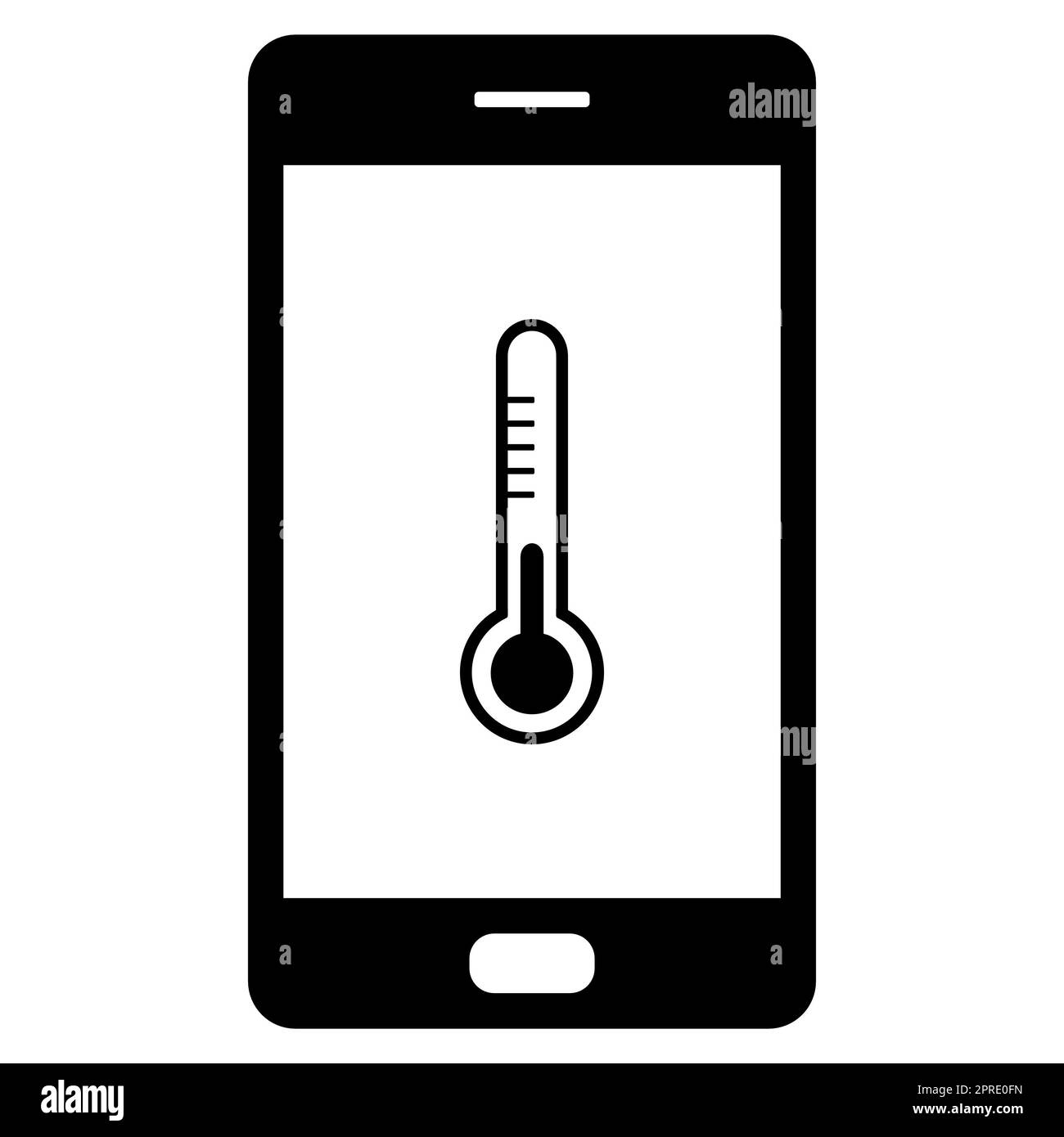 Thermometer and smartphone Stock Photo