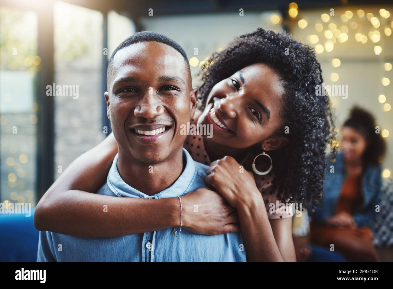 He means the world to me. a happy young couple out on a date. Stock Photo