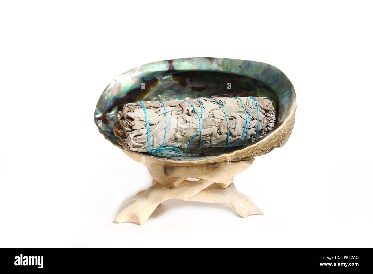 Abalone Shell With Sage Incense For Cleansing and Purification Stock Photo Alamy