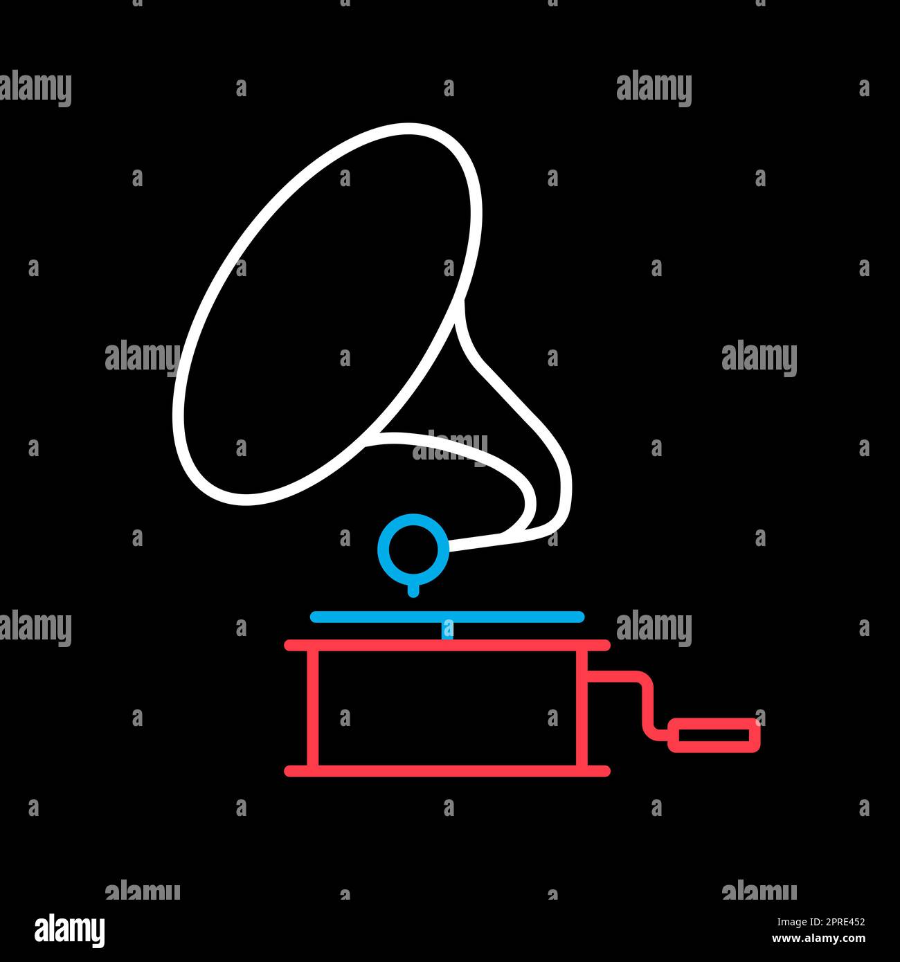 Gramophone vector on black background icon. Music sign. Graph symbol ...