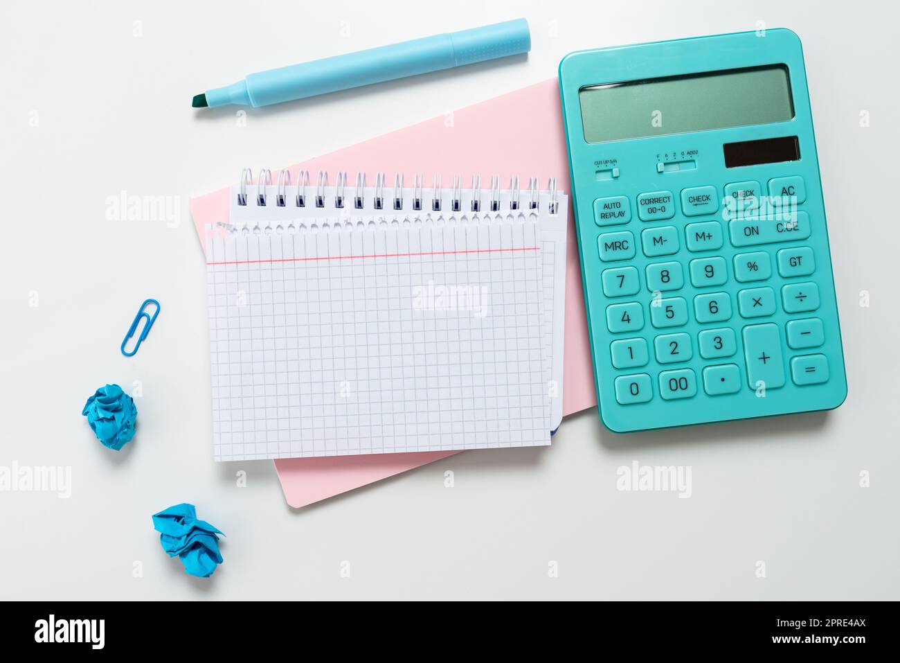 Multiple Assorted Collection Office Stationery Photo Placed Over Table Stock Photo