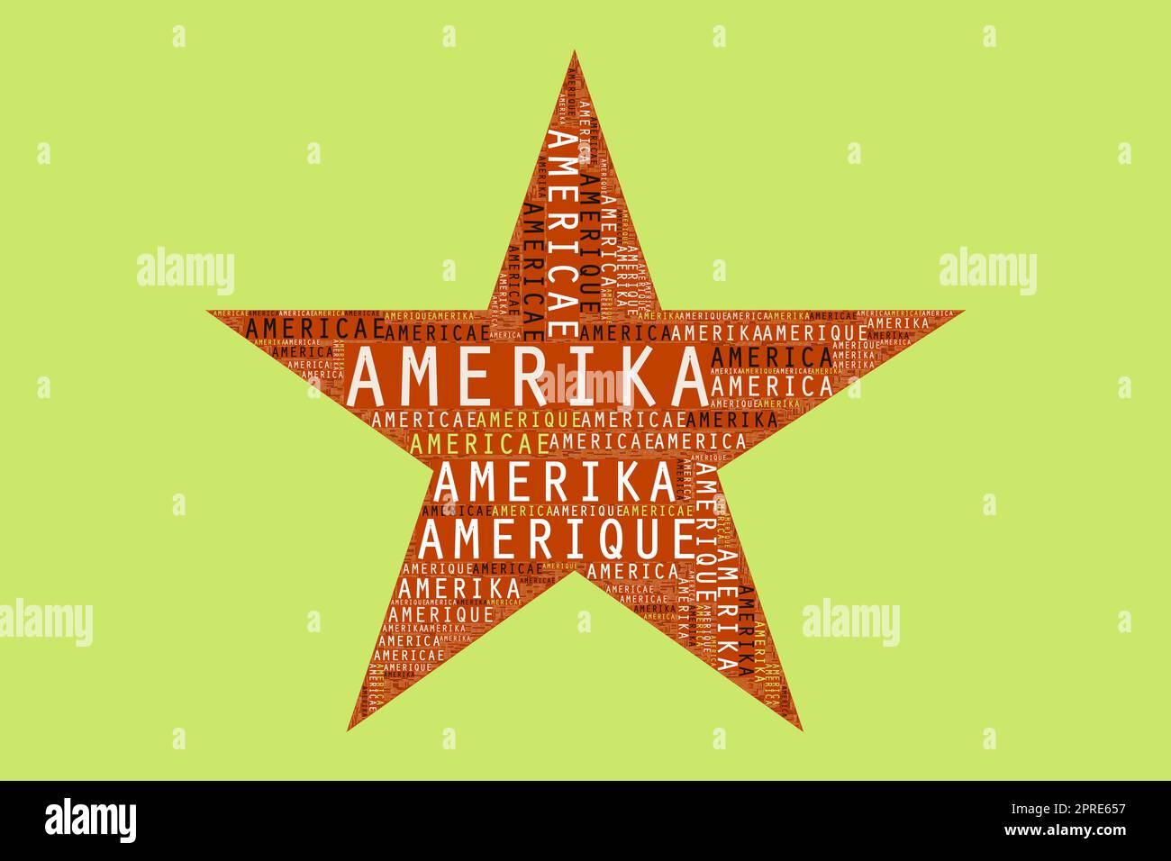 The Words 'Amerika, America, Amerique, Americae' as Word Art, Word