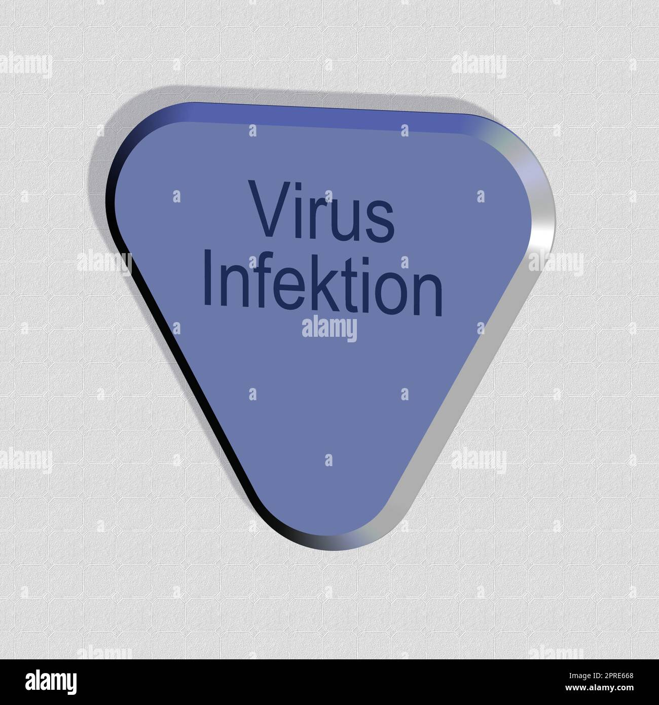 'Virusinfektion' = 'Virus infection' - word, lettering or text as a 3D illustration, 3D rendering, computer graphics Stock Photo