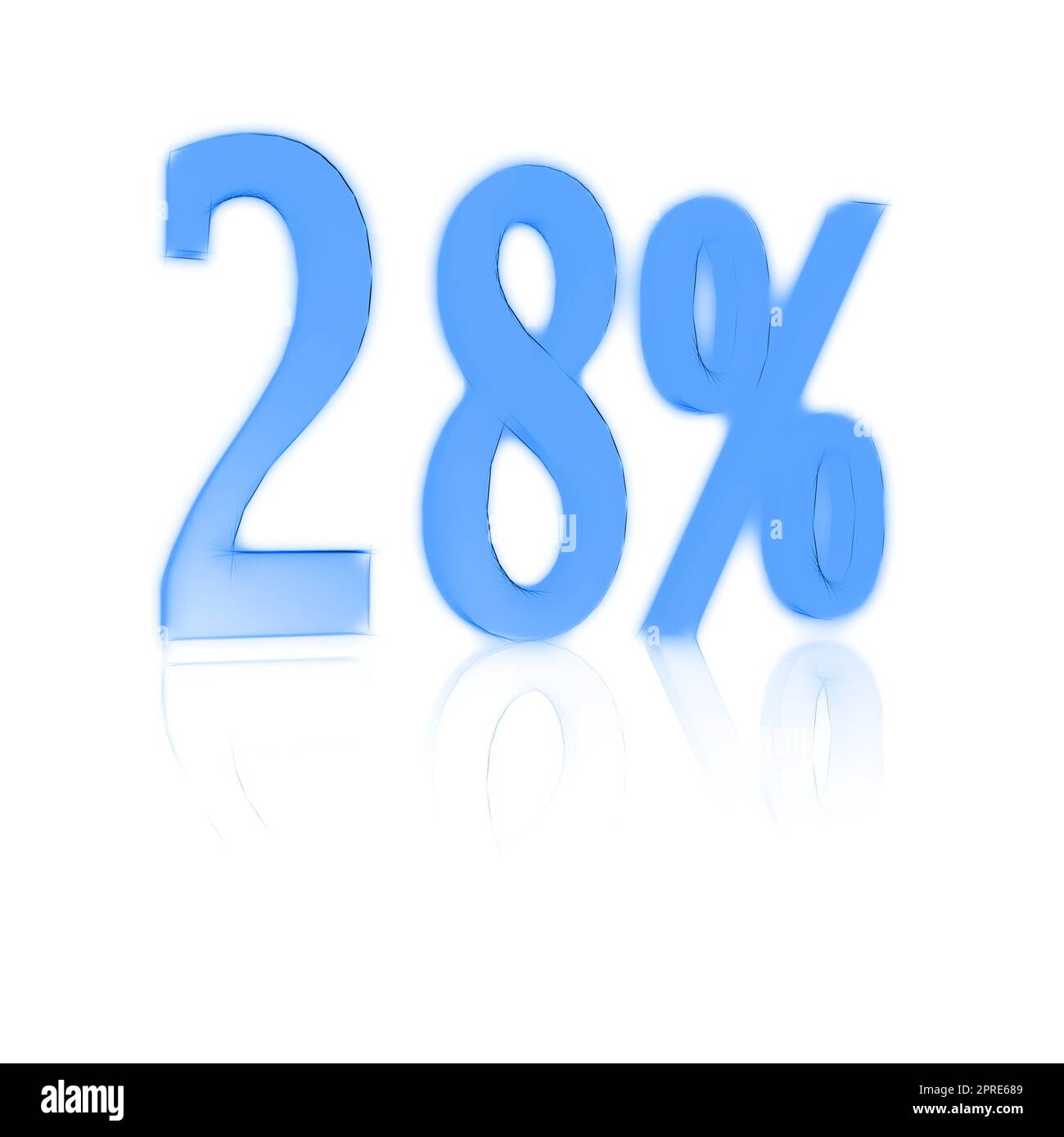28%, 28 percent as a 3D illustration, 3D rendering Stock Photo - Alamy