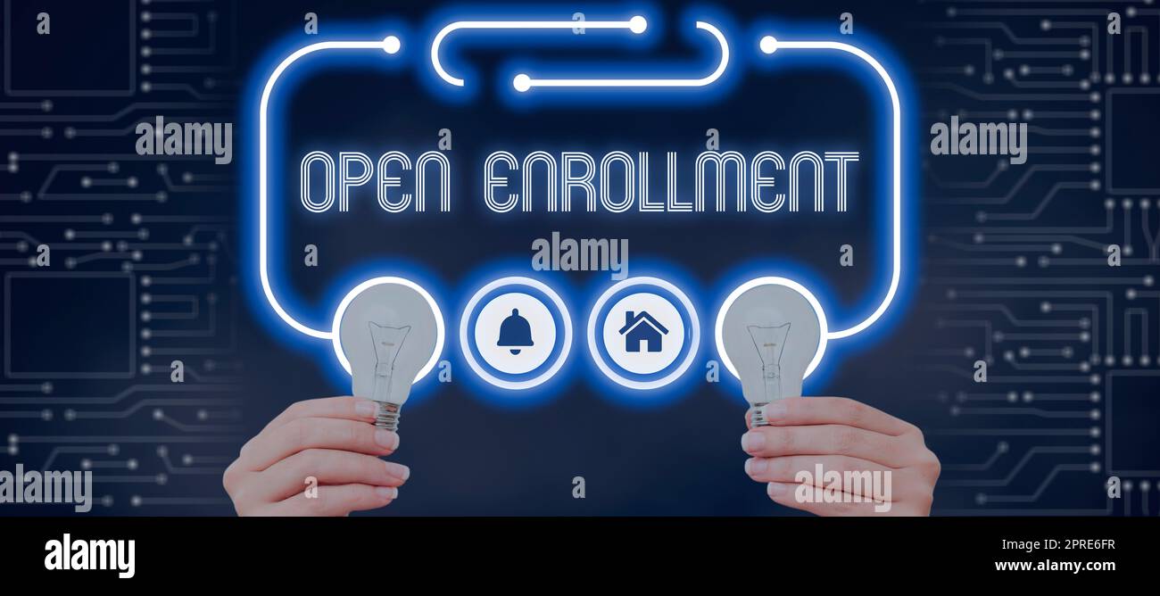 Inspiration showing sign Open EnrollmentThe yearly period when people ...
