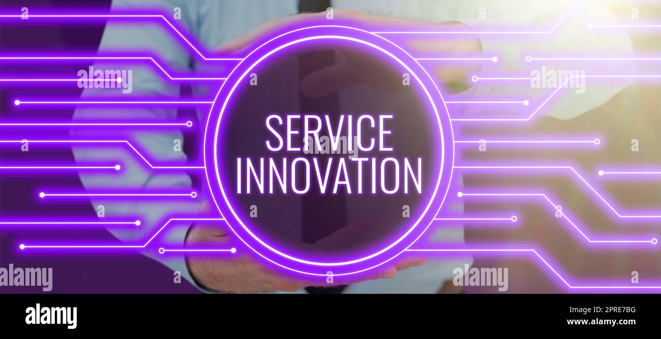 Text sign showing Service InnovationImproved Product Line Services ...