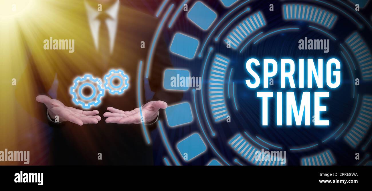 Conceptual display Spring Time, Business concept temperate season of ...